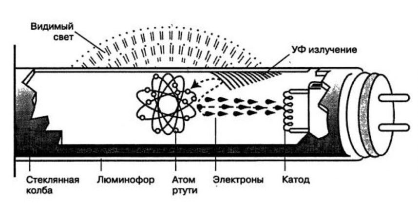 Устройството на флуоресцентни осветителни устройства