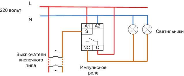 Процедурата за свързване на импулсен ключ за светлина